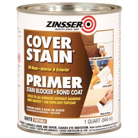 Zinsser 1 Quart White Oil Base Primer Sealer Stain Killer Bond Coat 3504